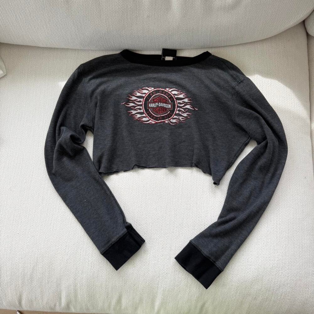 Harley-Davidson Flame Logo Cropped Long Sleeve